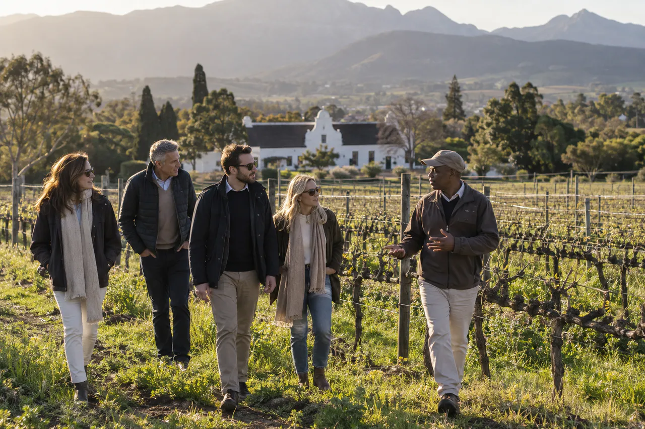 Guests enjoying a relaxed day in the Cape Winelands